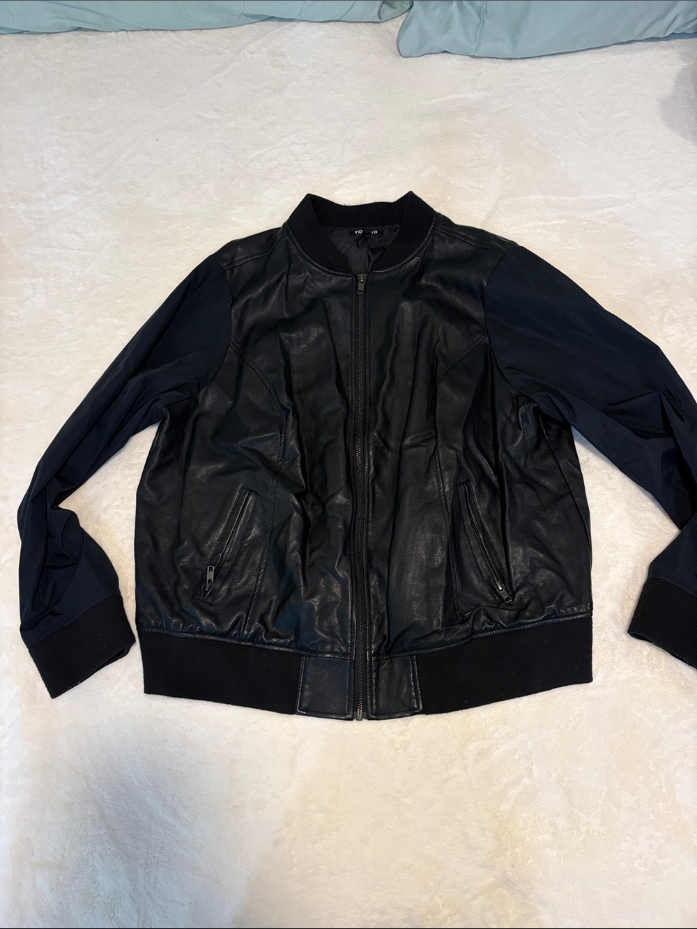 torrid Black Mixed-Material Bomber Jacket